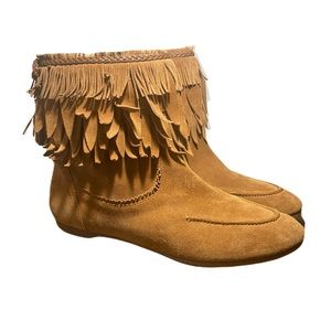 Aquazzura suede fringe booties. Size EU 40.5/US 10.5. Very good condition